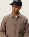 WOOL OVERSHIRT DARK SAND MELANGE