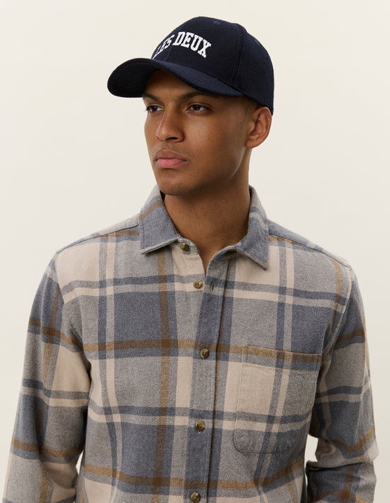 JEREMY FLANNEL CHECK SHIRT GREY (320)