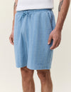 STRIPE JACQUARD SHORTS DENIM BLUE