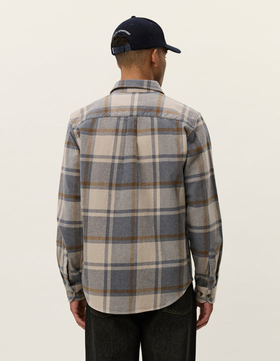 JEREMY FLANNEL CHECK SHIRT GREY (320)
