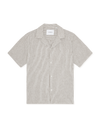 LUKAS COTTON LINEN STRIPE SS SHIRT TEAK