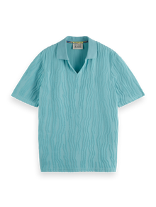  JACQUARD COTTON TERRY POLO SEA BLUE (410)