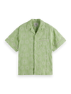 EMBROIDERED LINEN BLEND SS SHIRT PISTACHIO
