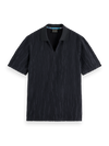 JACQUARD COTTON TERRY POLO WASHED BLACK (001)