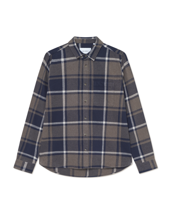 JEREMY FLANNEL CHECK SHIRT NAVY (460)