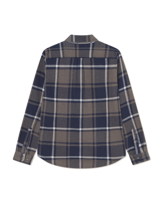 JEREMY FLANNEL CHECK SHIRT NAVY (460)