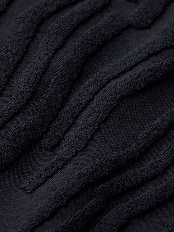 JACQUARD COTTON TERRY POLO WASHED BLACK (001)