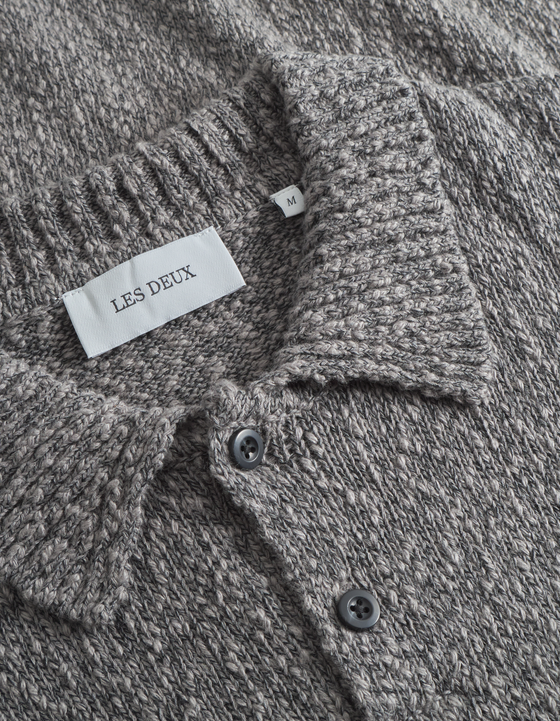 BILLY MOULINE KNIT POLO BLACK GREY (100)