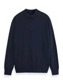  DROPPED SHOULDER MOCK NECK NAVY