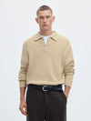 TELLER 1/2 ZIP POLO LS OATMEAL