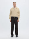 TELLER 1/2 ZIP POLO LS OATMEAL