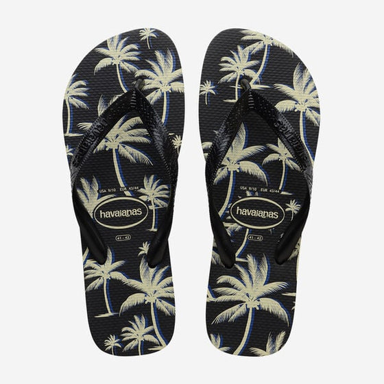 HAVAIANAS ALOHA PALM TREES FLIP FLOP BLACK / OFF WHITE