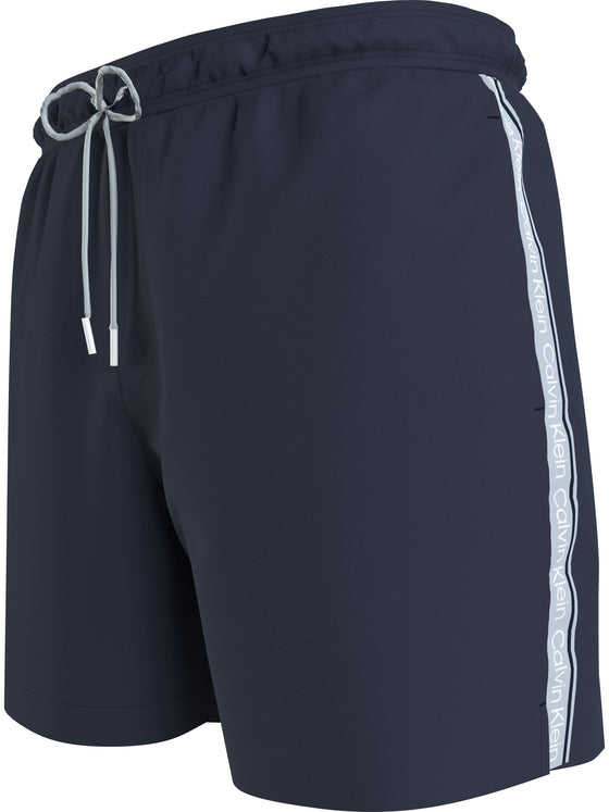 TAPED SIDE MID LENGTH DRAWSTRING SWIM SHORTS NAVY IRIS 0810