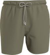 TAPED SIDE MID LENGTH DRAWSTRING SWIM SHORTS DELTA GREEN 0810