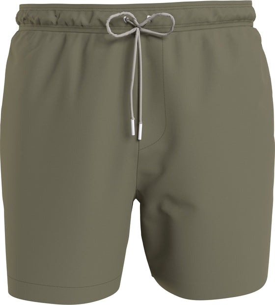 TAPED SIDE MID LENGTH DRAWSTRING SWIM SHORTS DELTA GREEN 0810
