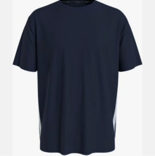 TAPED SIDE TOWELLING T-SHIRT NAVY IRIS
