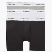  3 PACK MODERN COTTON STRETCH BOXER BRIEF - GREYHEATHER/WHITE/BLACK 2381 (MPI)